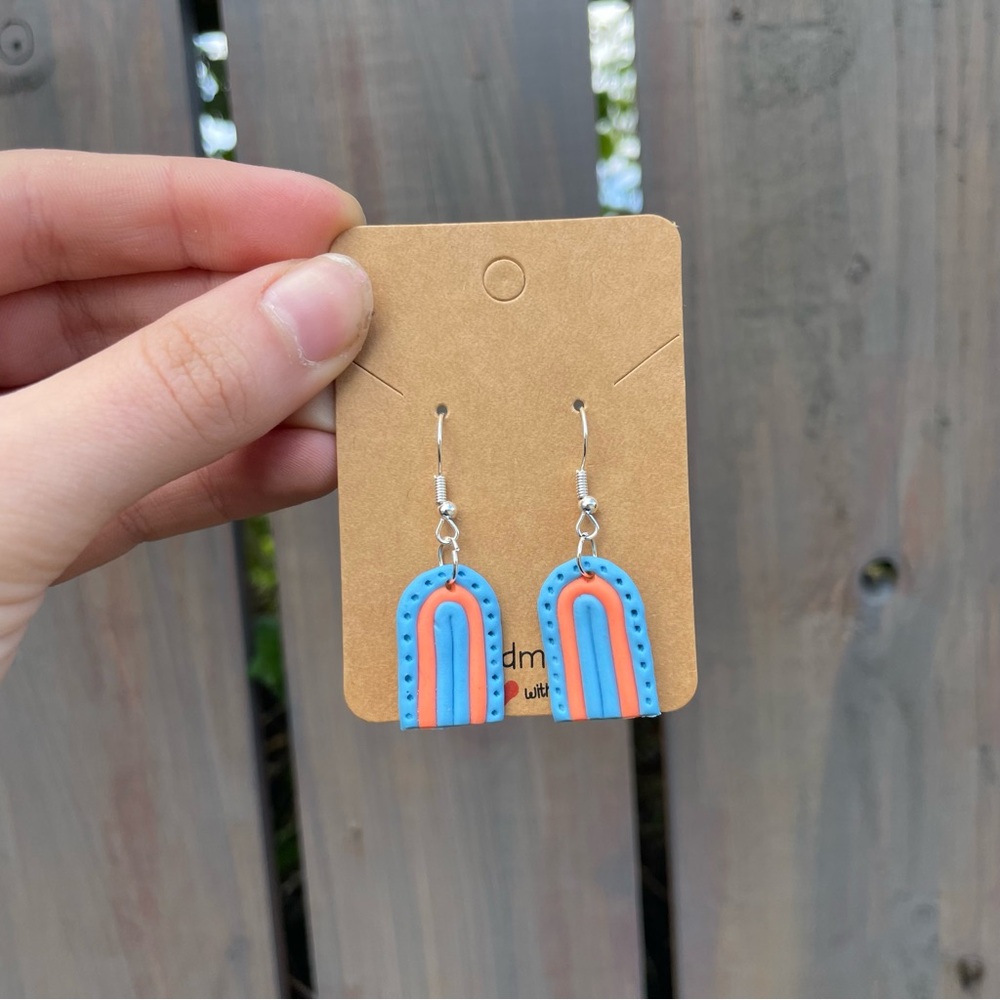 Polymer Clay Boho Rainbow Earrings